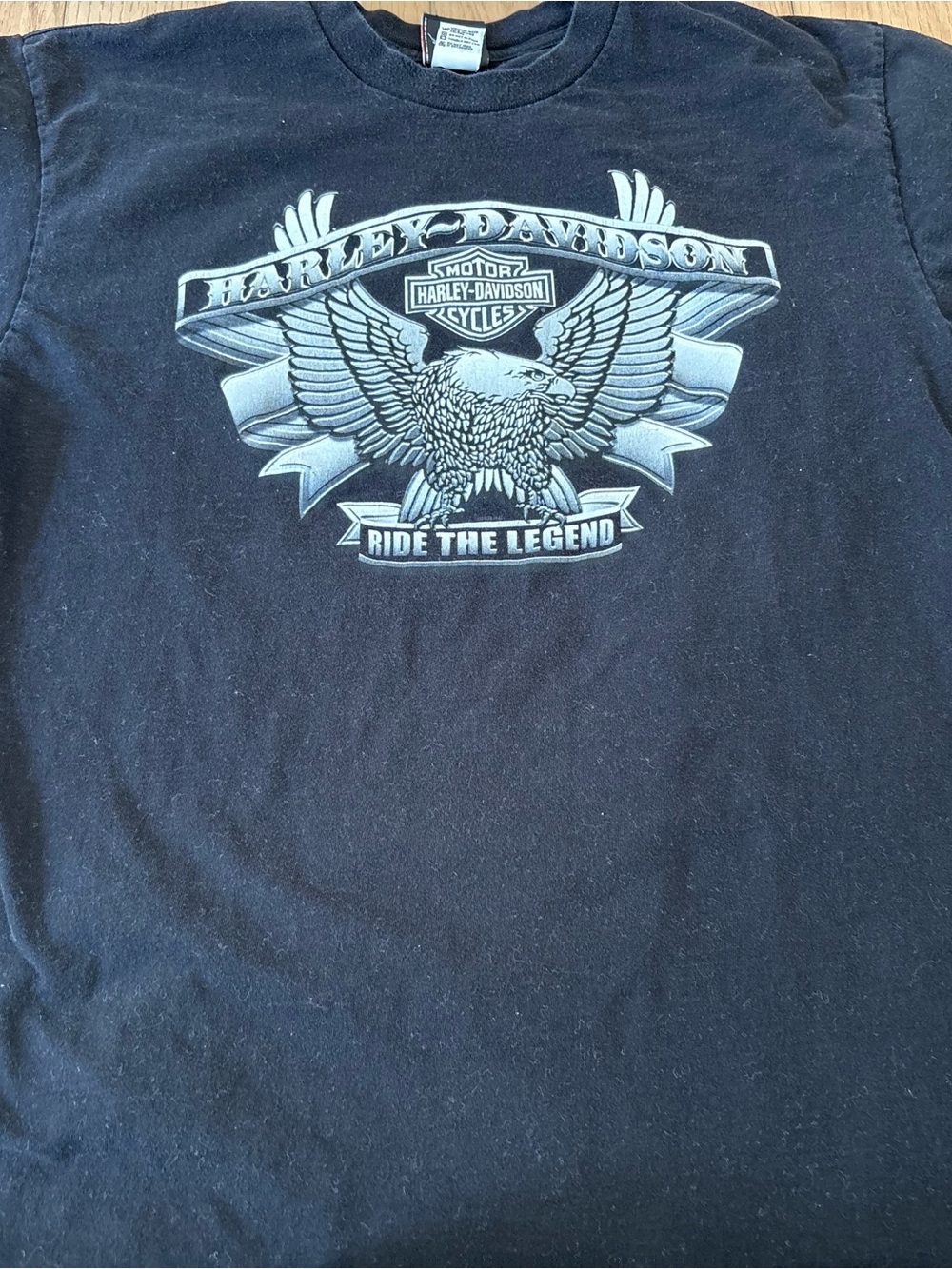 Black Harley Davidson Tshirt Syracuse NY 2007 Eagle Ride The Legend XL